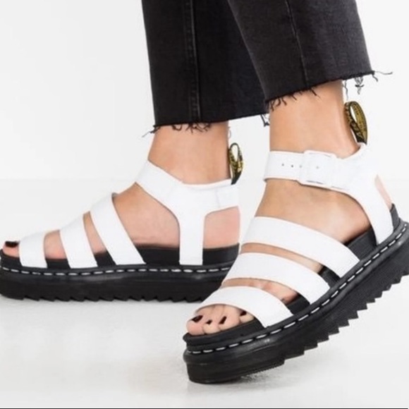 Dr. Martens Shoes - Dr. Martens Blaire White Hydro Leather Sandal